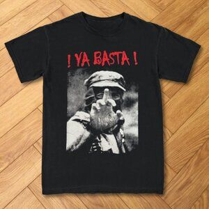 Black-Ya Basta Sub Comandante Marcos EZLN Emiliano Zapata Retro Unisex T-Shirt